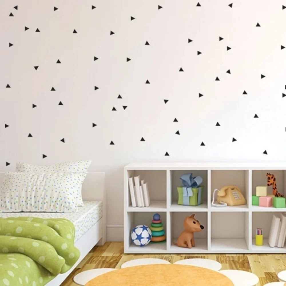 Dark green triangle vinyl wall decals kids nursery play room home decoy